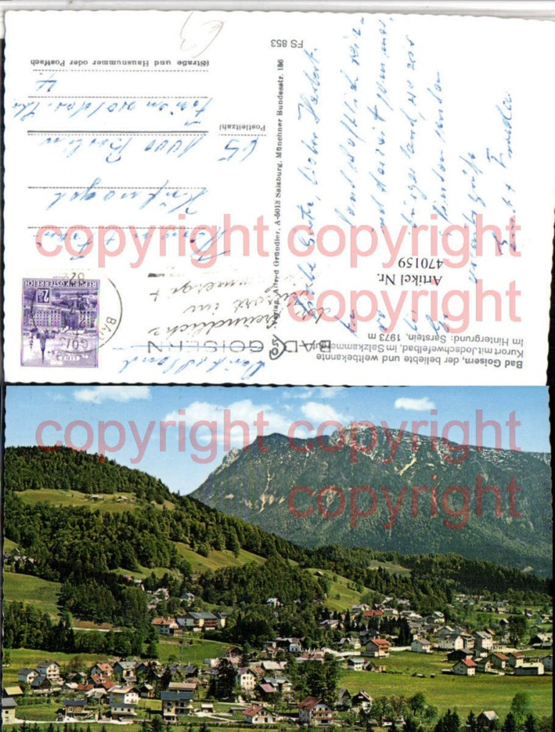 470159,Bad Goisern Teilansicht m. Sarstein Bergkulisse