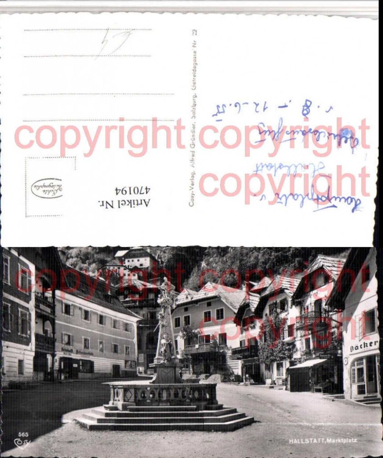 470194,Hallstatt am See Marktplatz Brunnen pub Cosy 565