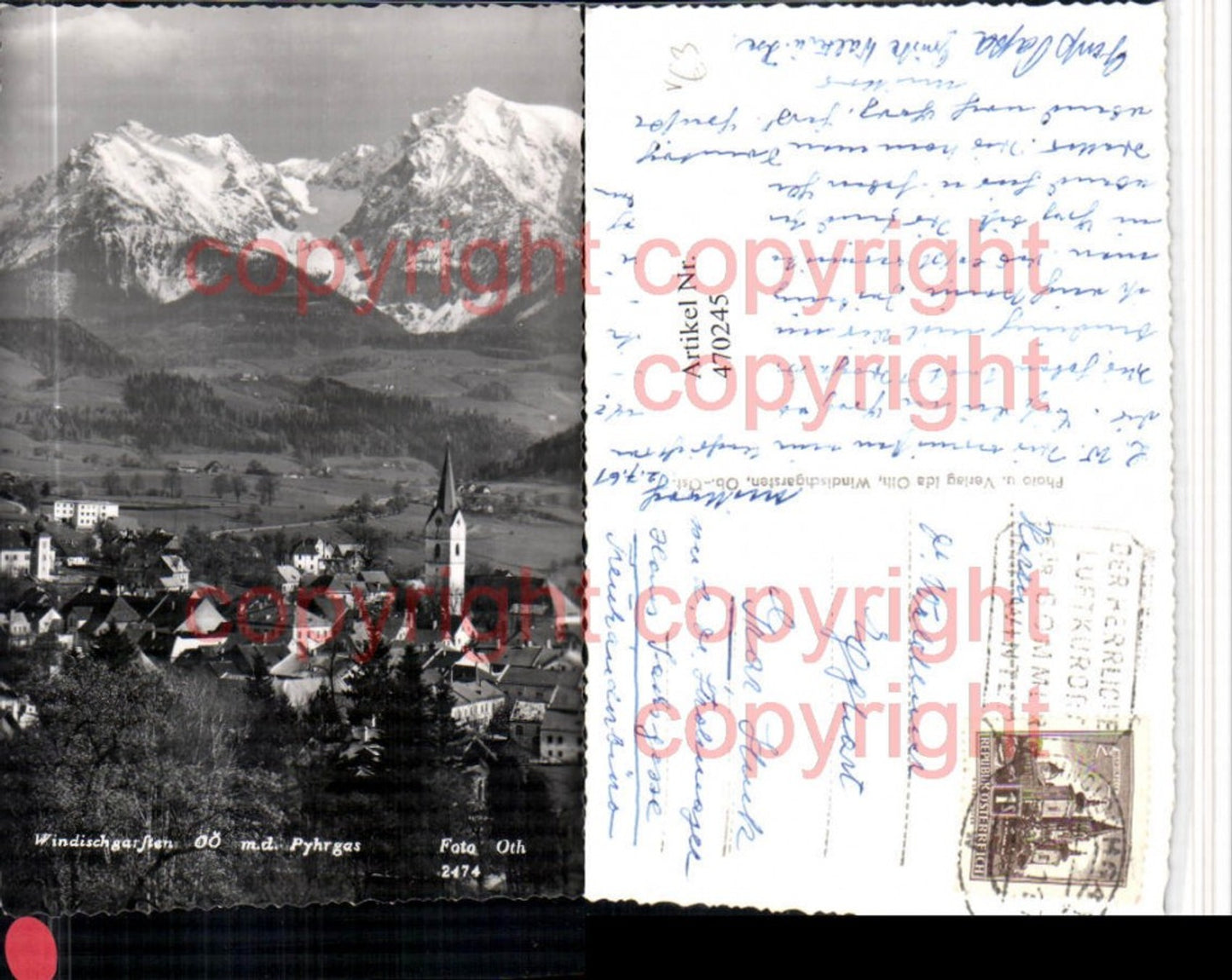 470245,Windischgarsten Totale m. Pyhrgas Bergkulisse pub Foto Oth 2474