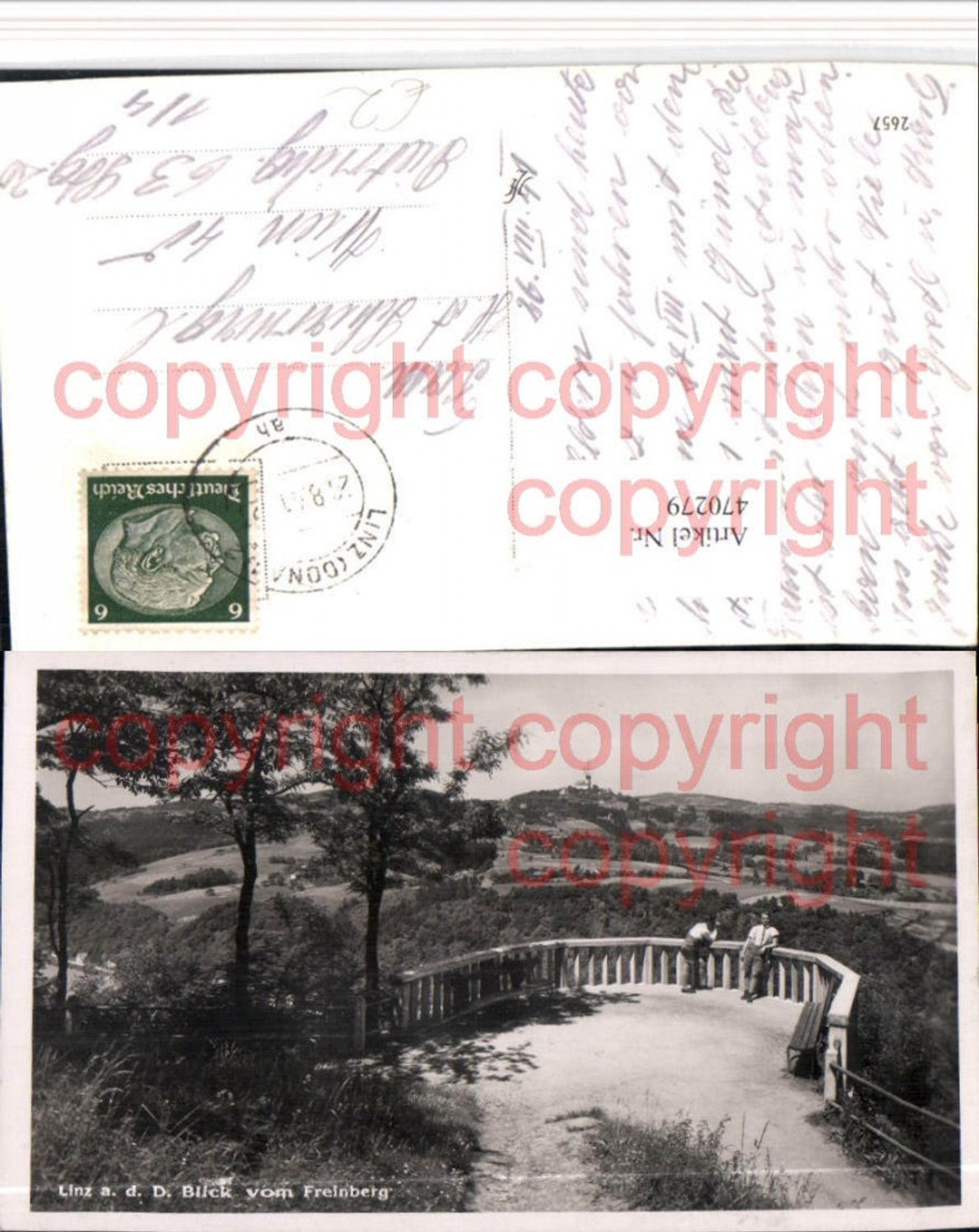 470279,Linz an d. Donau Blick vom Freiberg zum Pöstlingberg