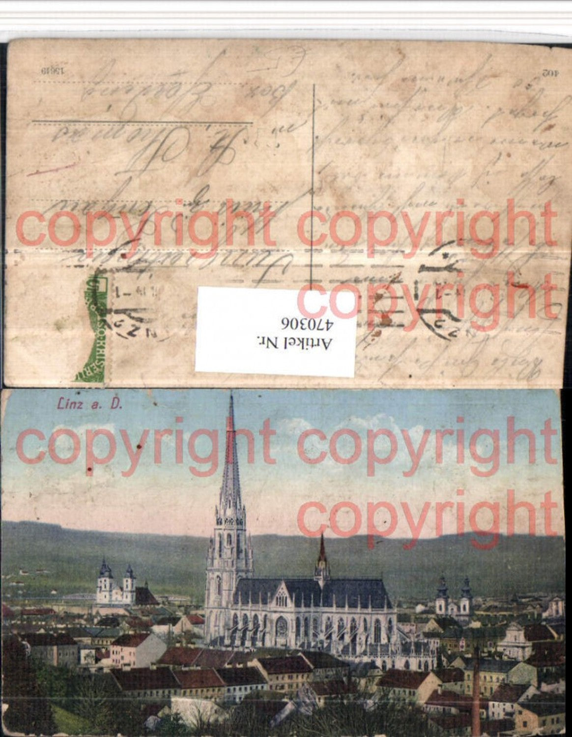 470306,Linz an d. Donau Teilansicht Dom Kirche