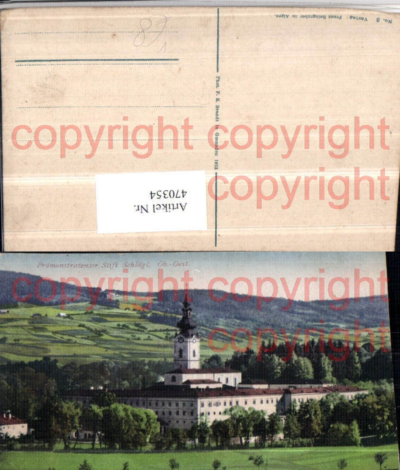 470354, Premonstratensian Abbey Schlägl pub FE Brandt