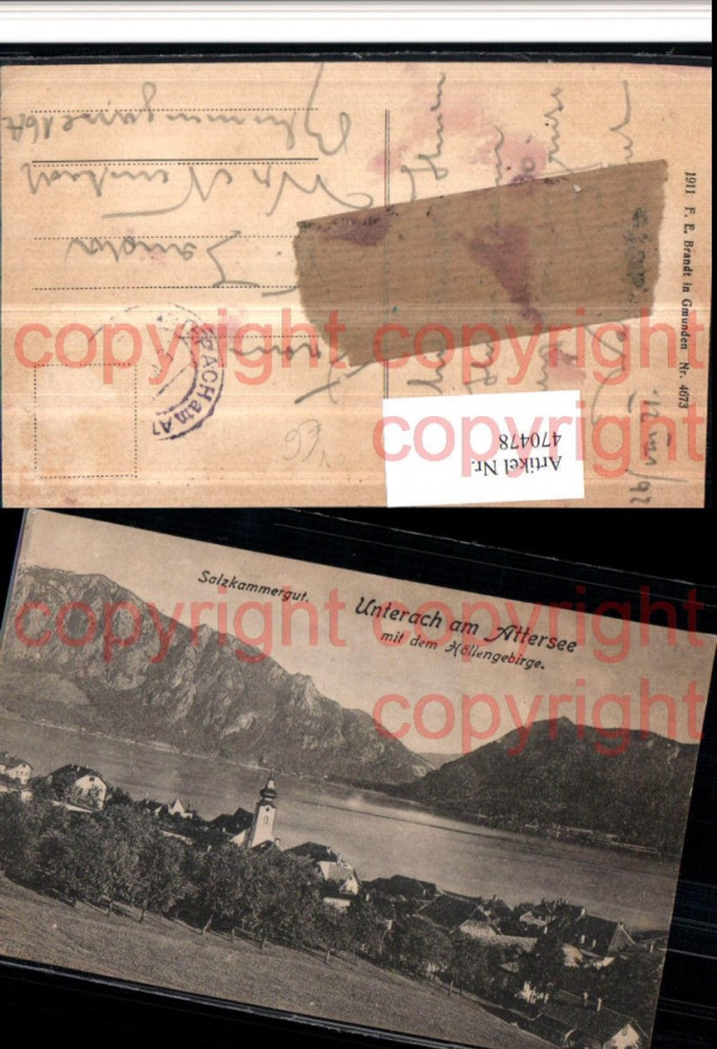 470478,Unterach am Attersee Totale Bergkulisse pub F. E. Brandt 4673