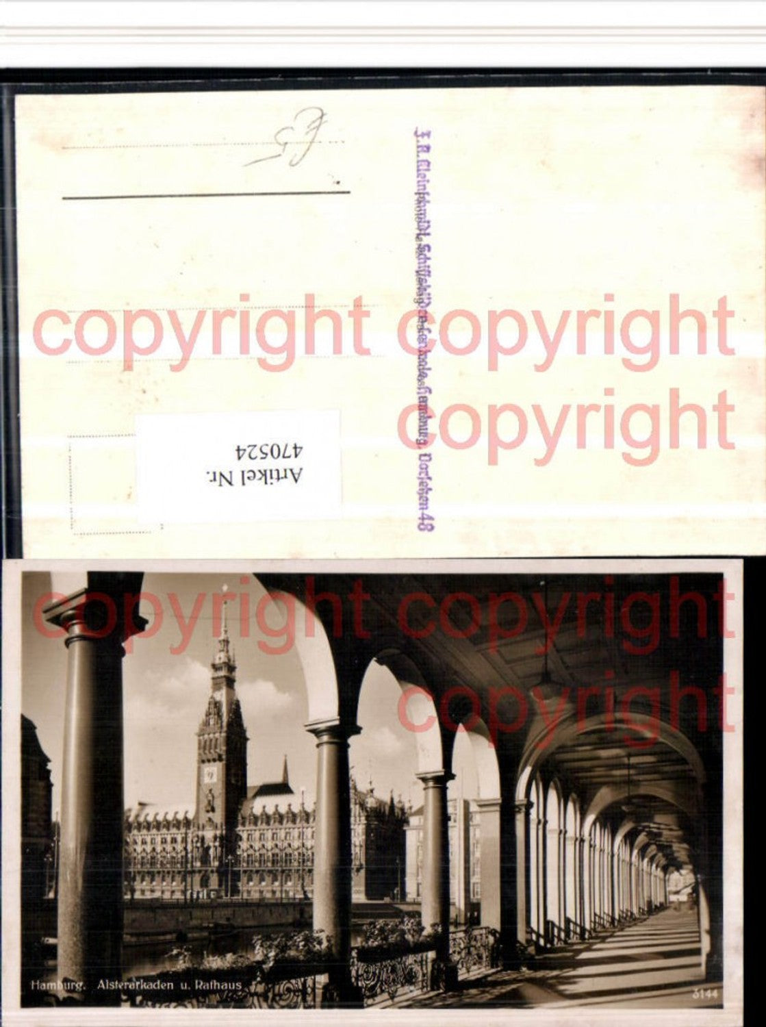 470524,Hamburg Alsterarkaden Arkaden u. Rathaus