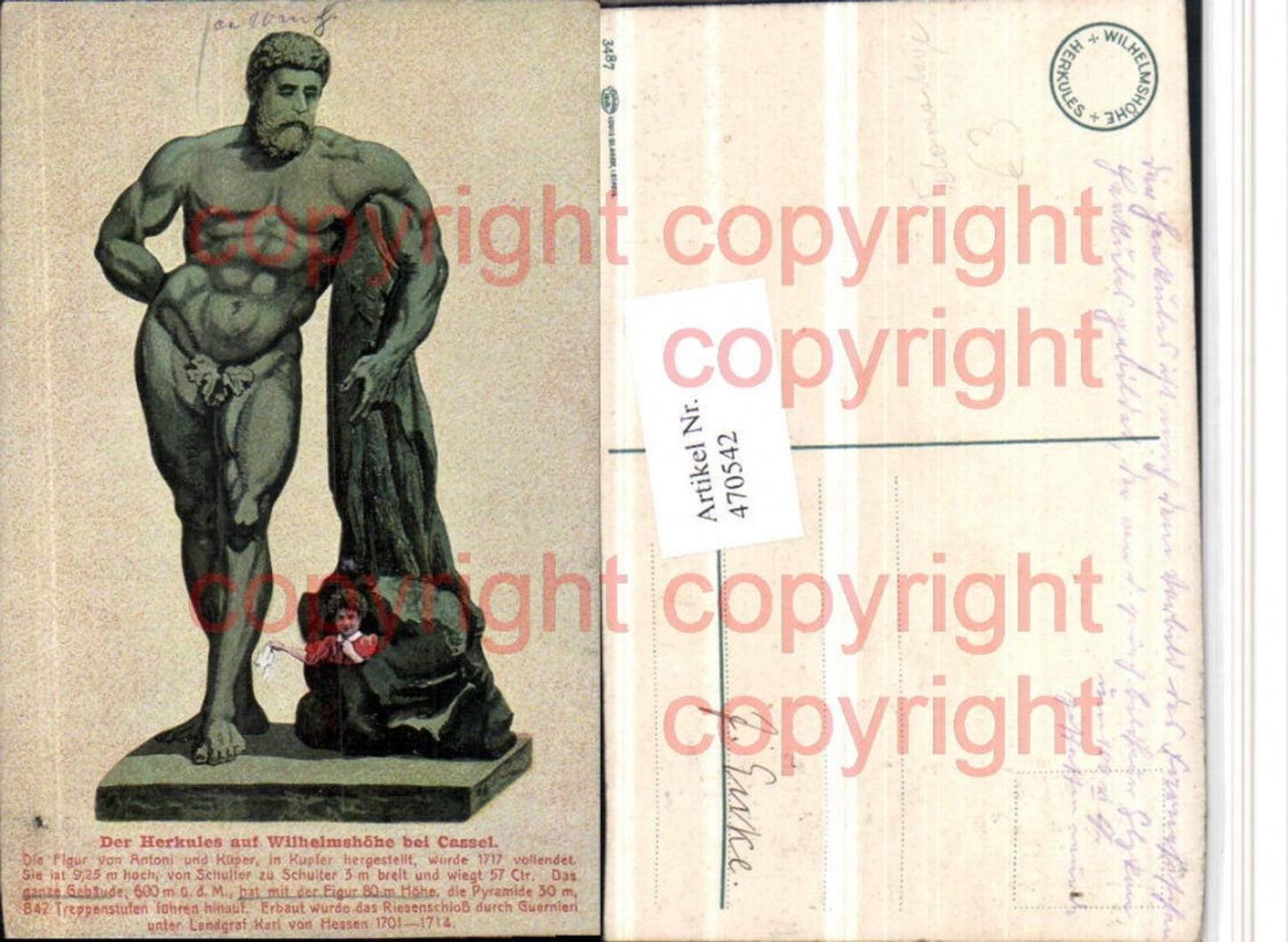 470542,Kassel Wilhelmshöhe Herkules Statue Fotomontage Frau Tuch