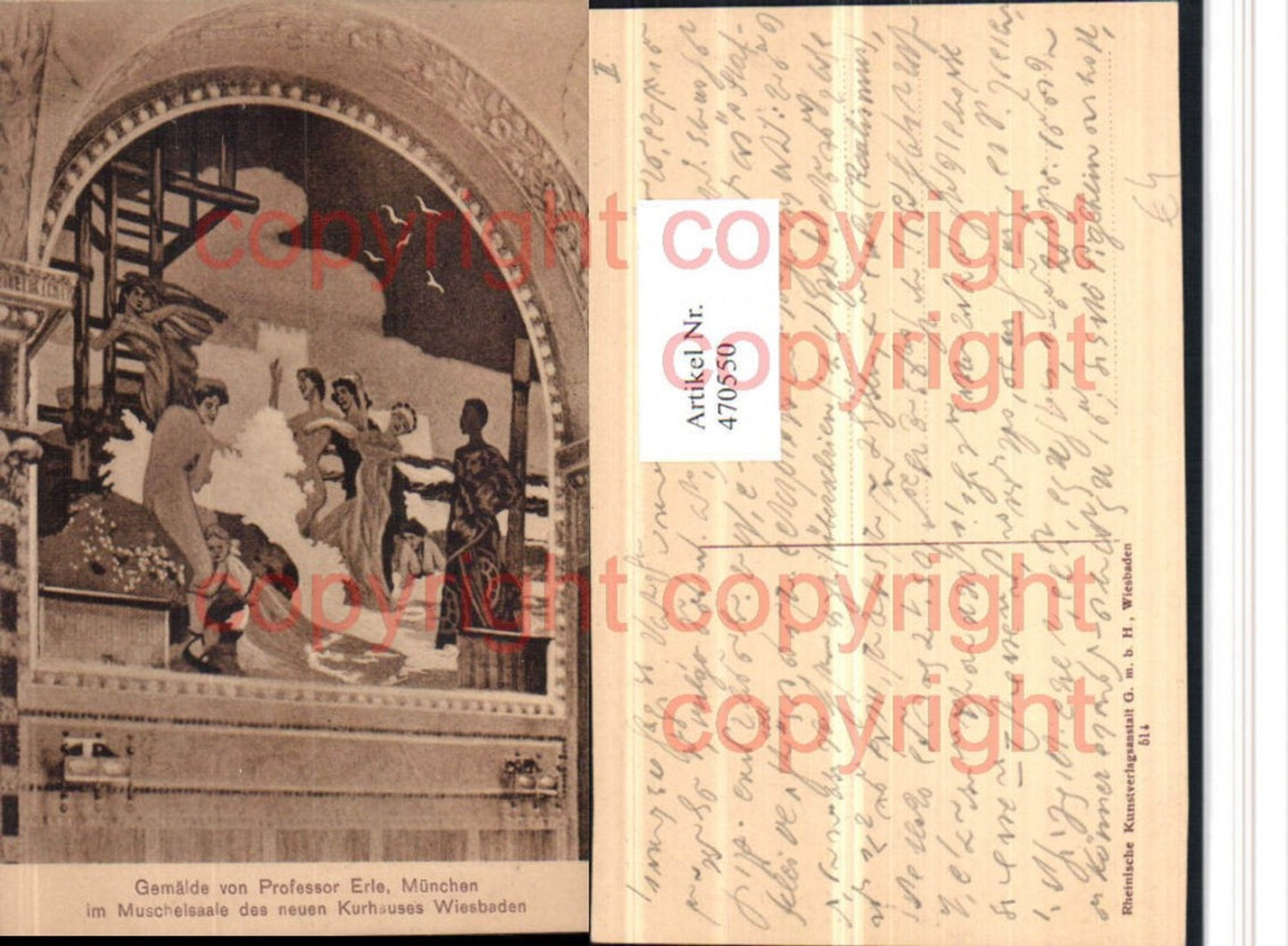470550,Wiesbaden Kurhaus Muschelsaal Gemälde von Erler München