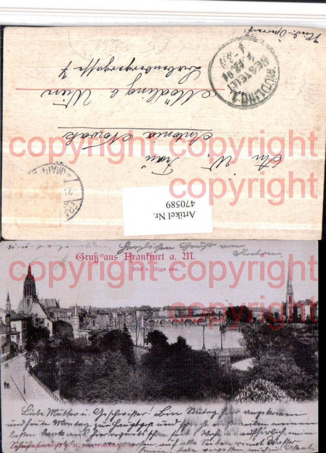 470589,Foto AK Gruß aus Frankfurt am Main Teilansicht v. Nizza