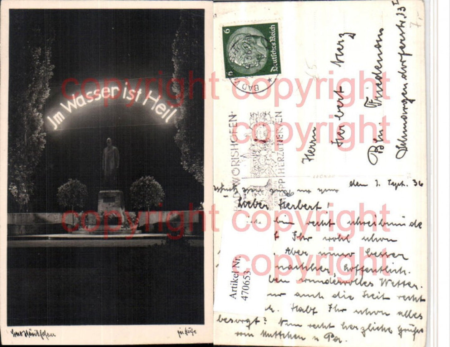 470653,Bad Wörishofen Statue Denkmal b. Nacht