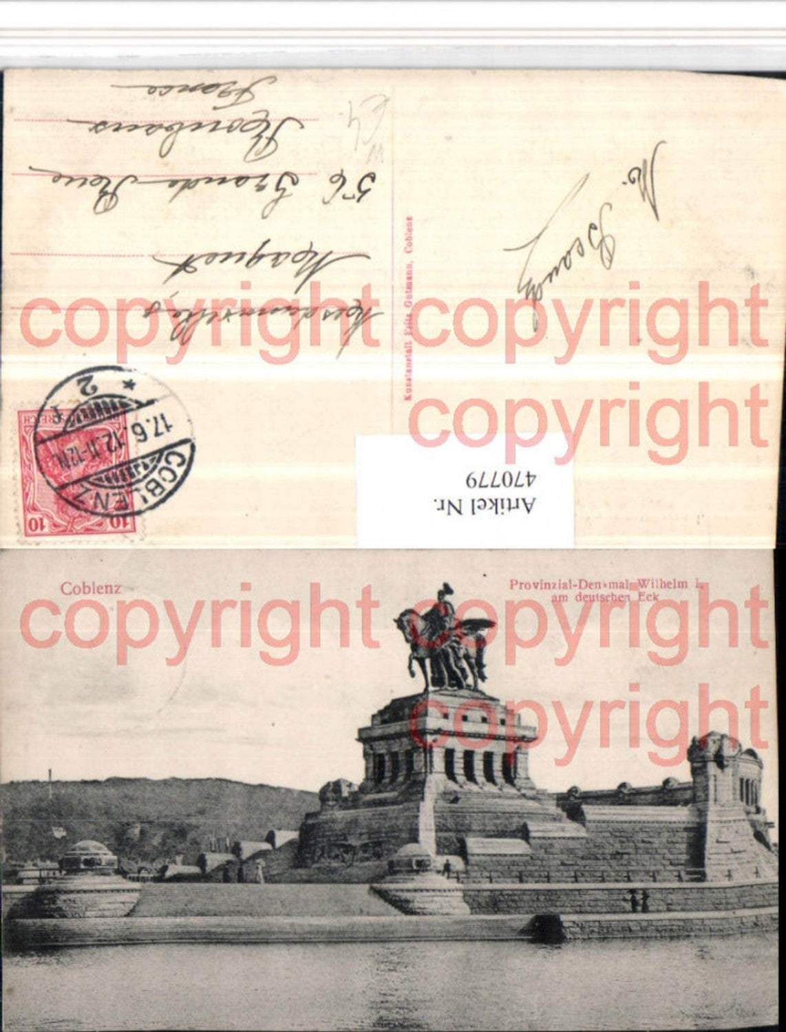 470779,Coblenz Koblenz Deutsches Eck Provinzial-Denkmal Statue