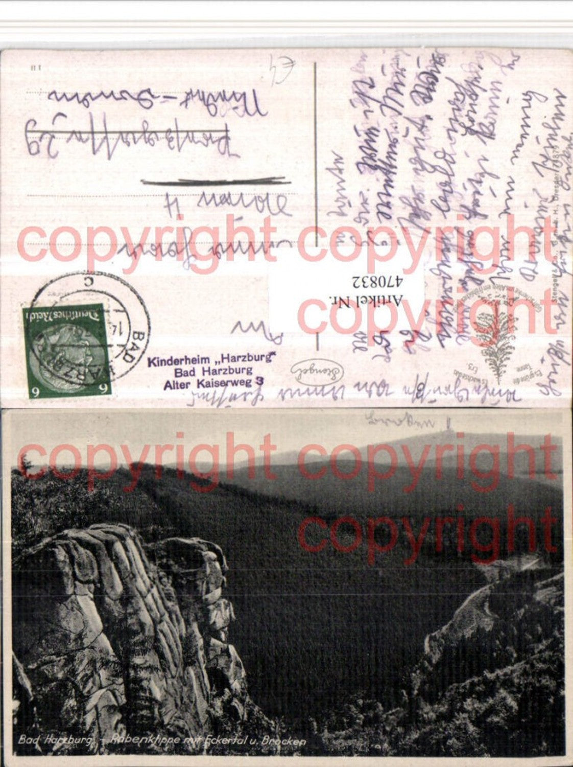 470832,Bad Harzburg Rabenklippe m. Eckertal u. Brocken Wald