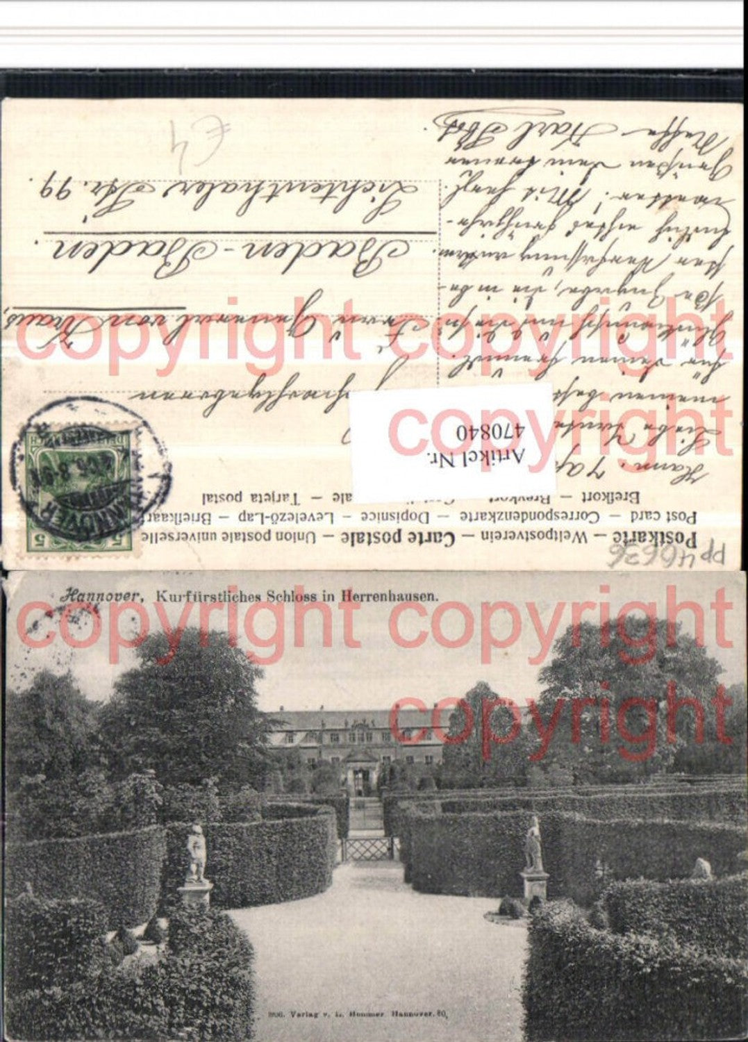 470840,Hannover Kurfürstliches Schloss in Herrenhausen