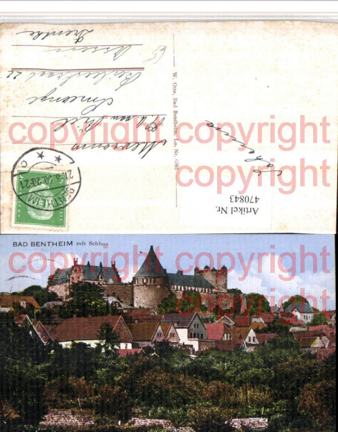 470843,Bad Bentheim Teilansicht m. Schloss