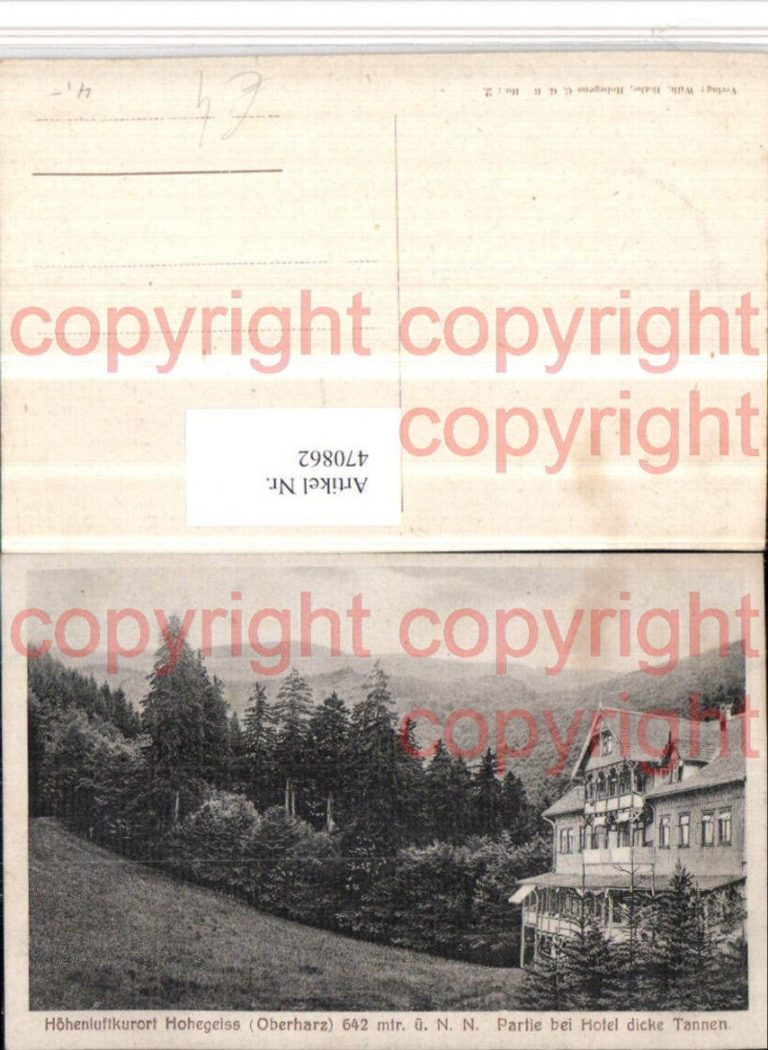 470862,Hohegeiß b. Braunlage im Oberharz Partie bei Hotel dicke Tannen