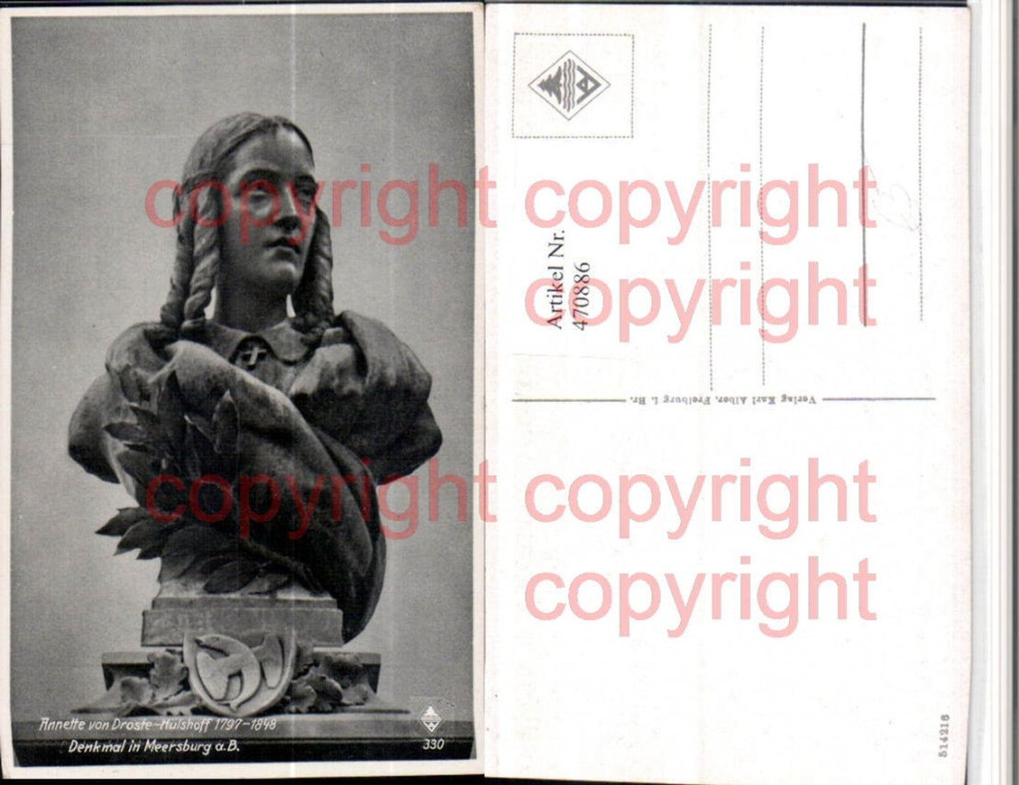 470886,Meersburg am Bodensee Denkmal Annette von Droste-Hülshoff Büste