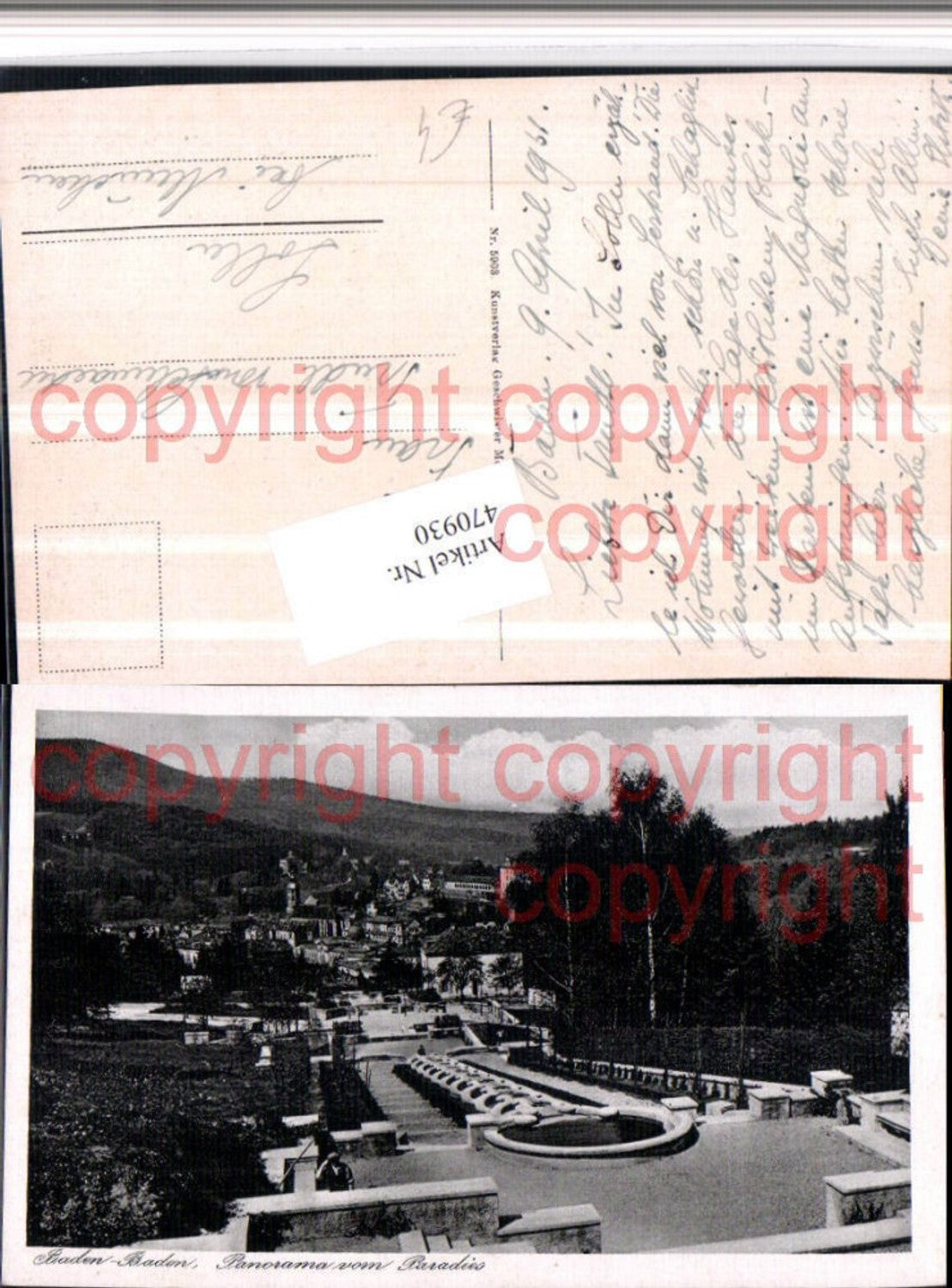 470930,Baden-Baden Panorama vom Paradies Teilansicht