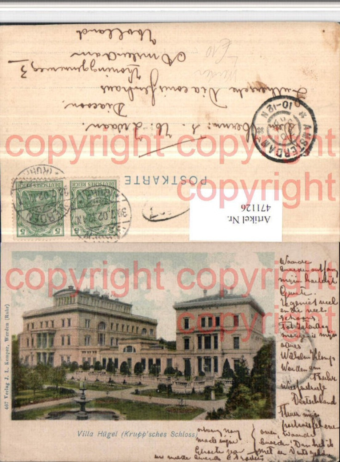 471126,Litho Essen Werden Villa Hügel Krupp'sches Schloss