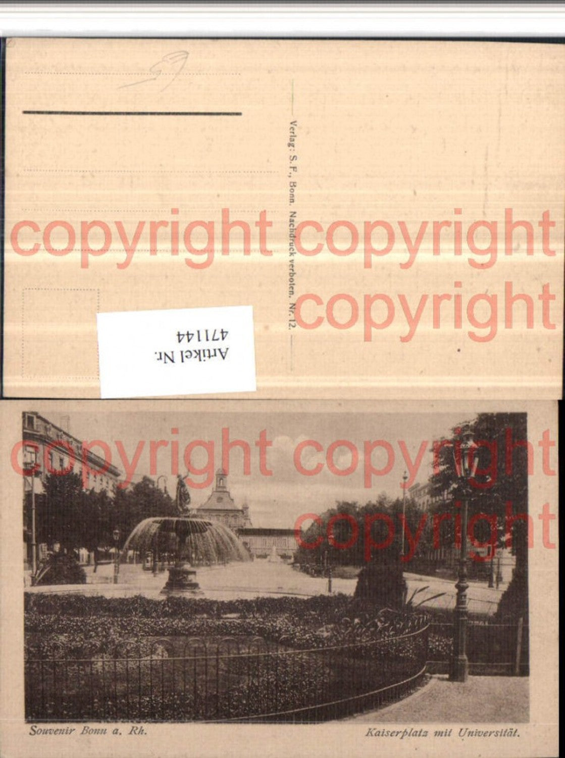 471144,Bonn am Rhein Kaiserplatz m. Universität Brunnen