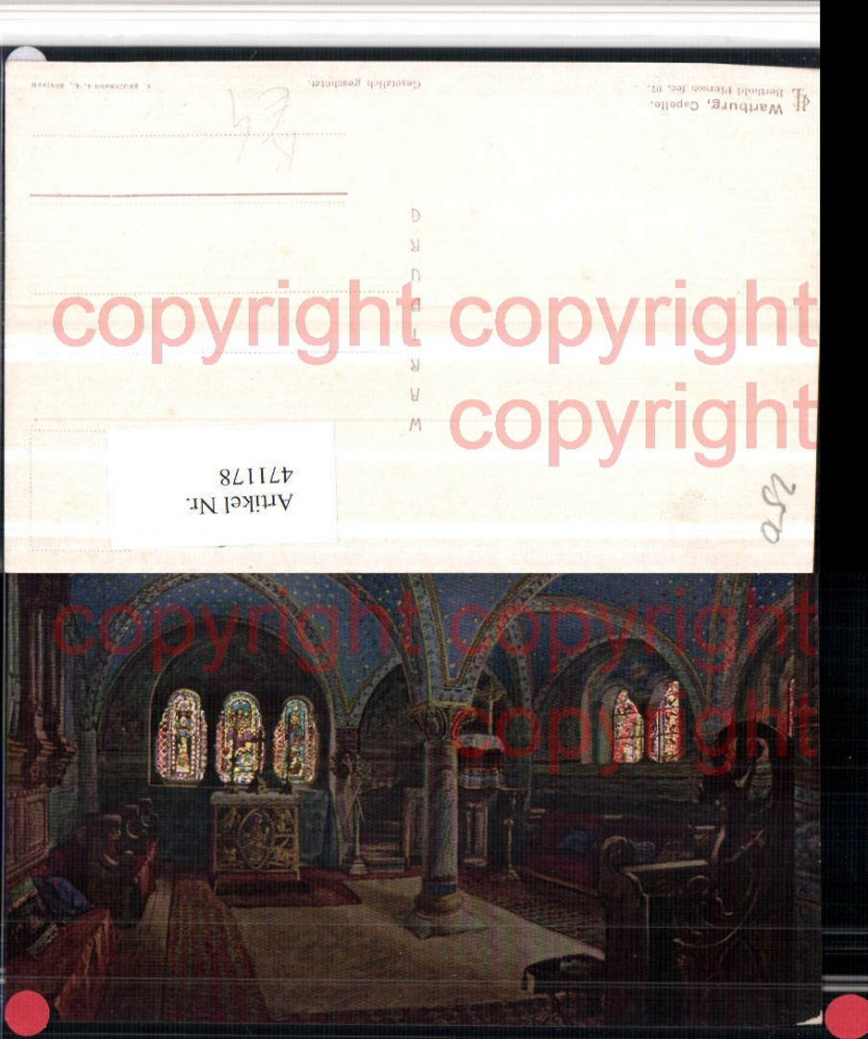 471178, Artist AK Berthold Pierson Eisenach Wartburg Chapel