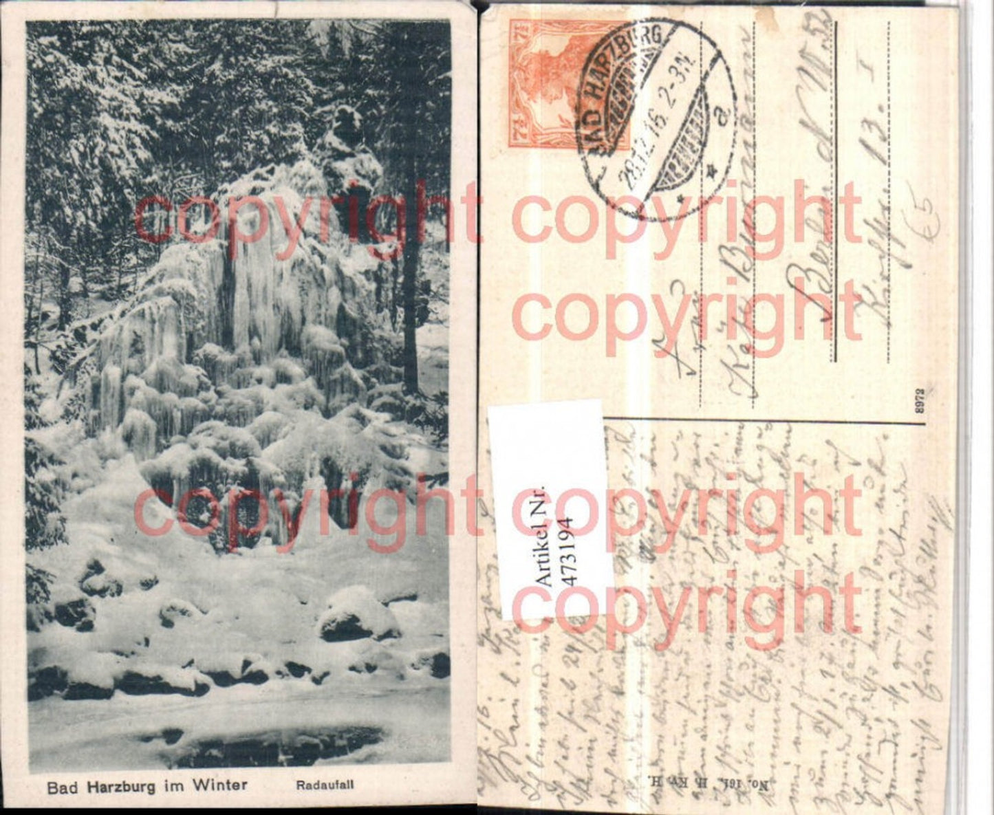 473194,Bad Harzburg Radaufall Wasserfall Eis Winterbild