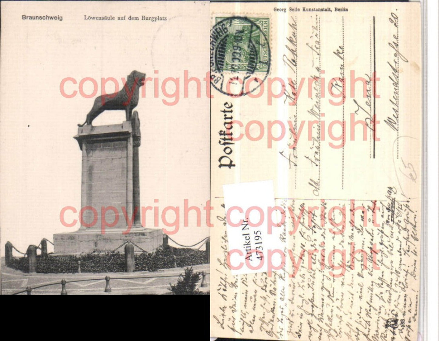 473195,Braunschweig Löwensäule auf dem Burgplatz