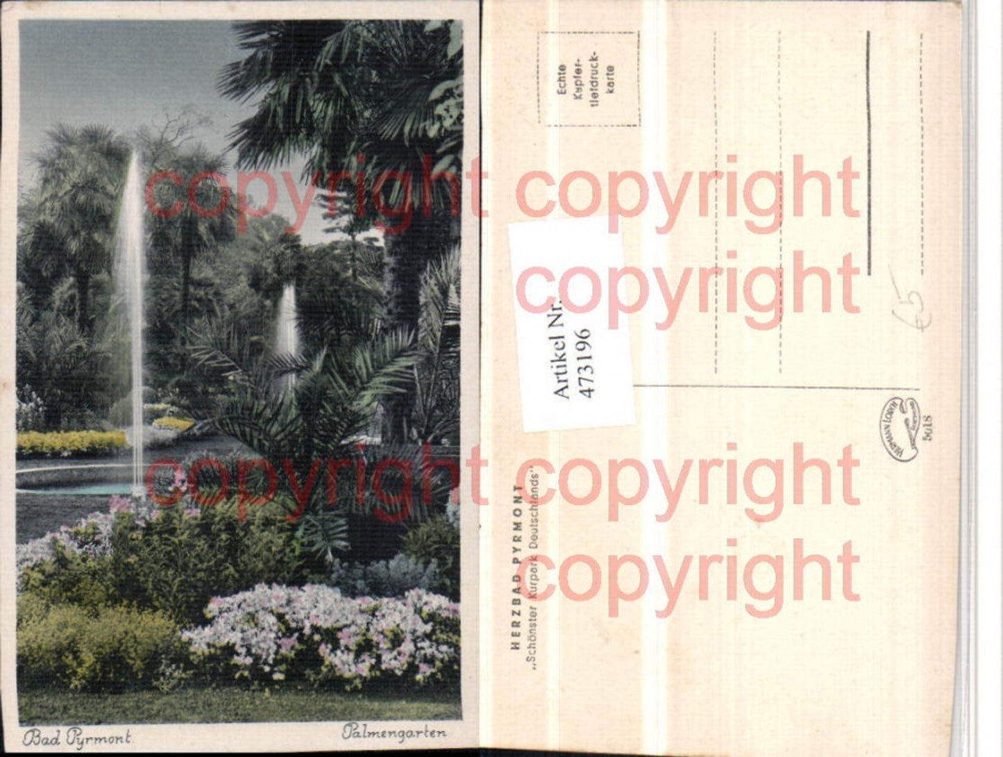 473196,Bad Pyrmont Palmengarten Fontäne