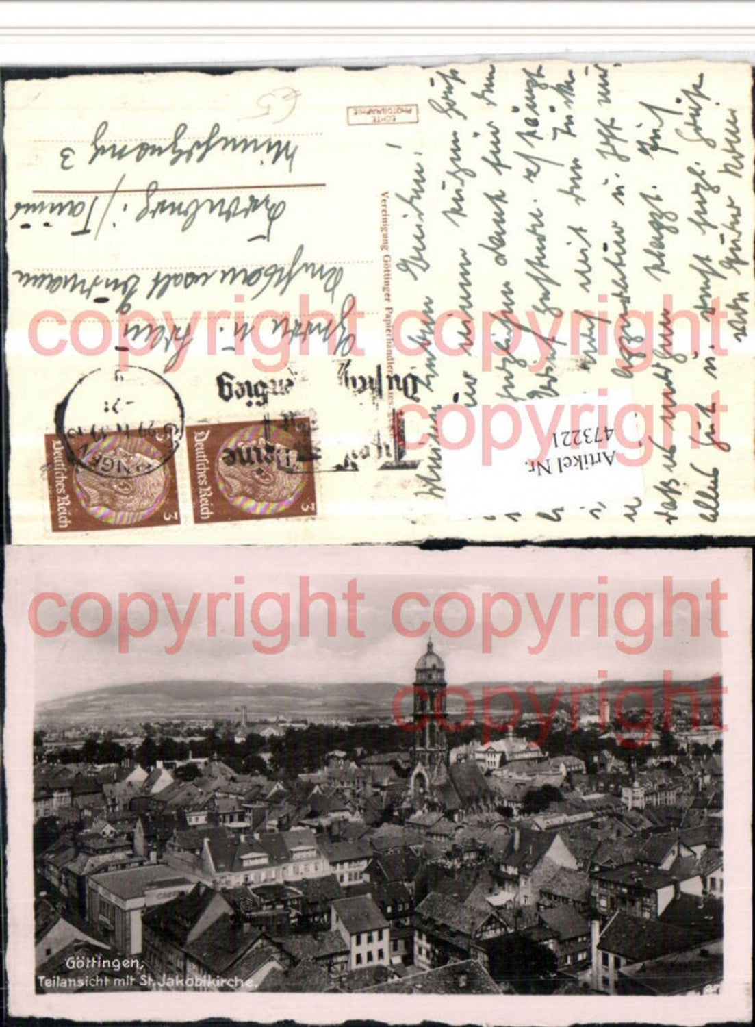 473221,Göttingen Teilansicht m. St. Jakobikirche Kirche