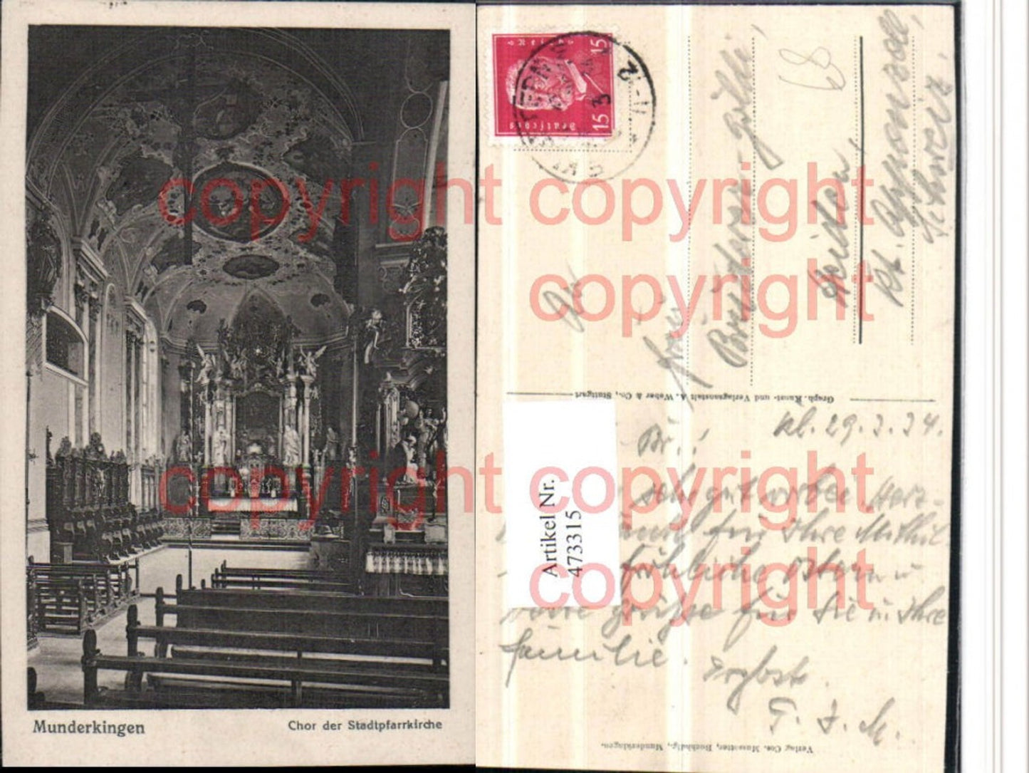 473315,Munderkingen Stadtpfarrkirche Chor Innenansicht