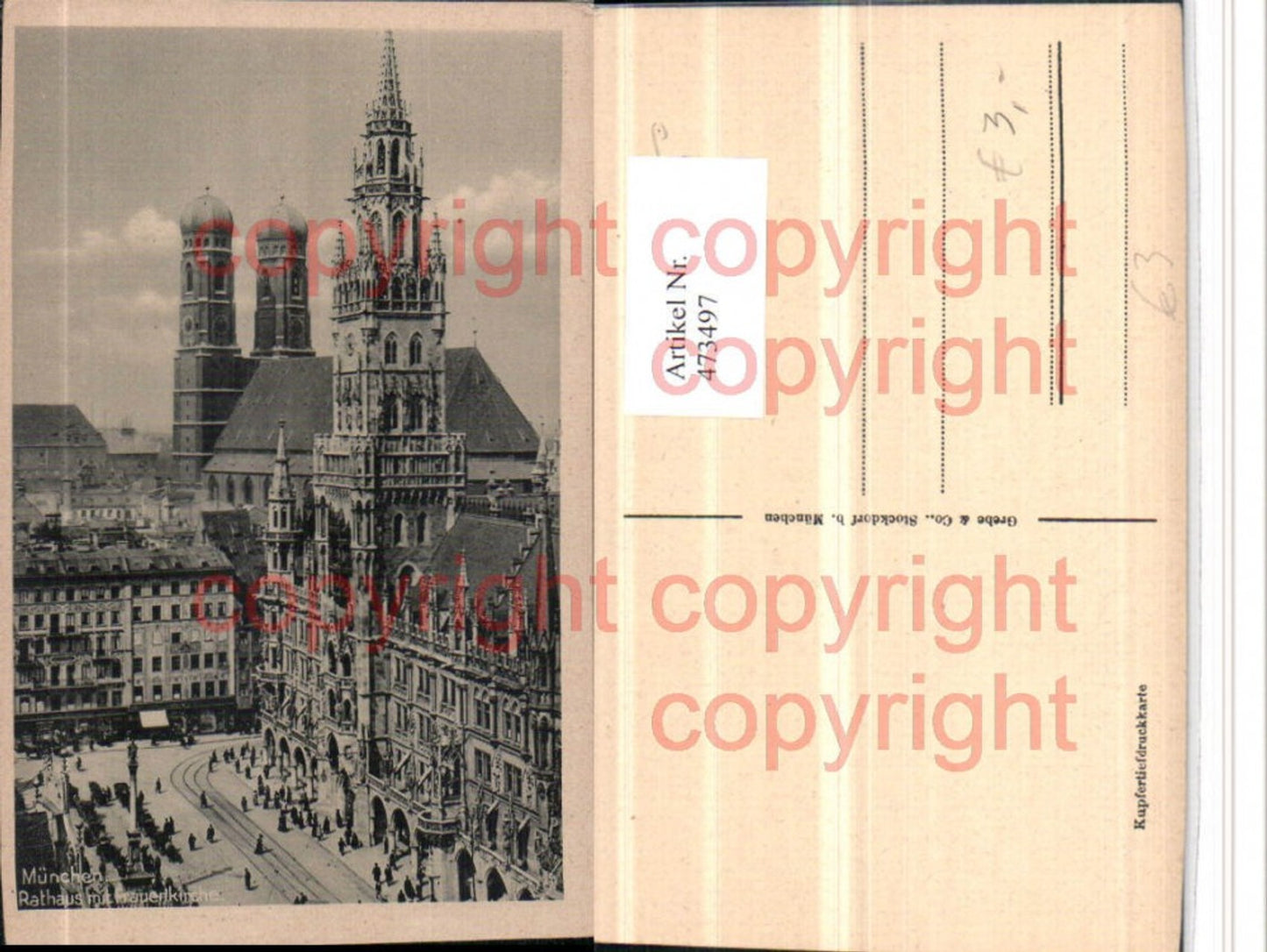 473497,München Rathaus m. Frauenkirche Kirche
