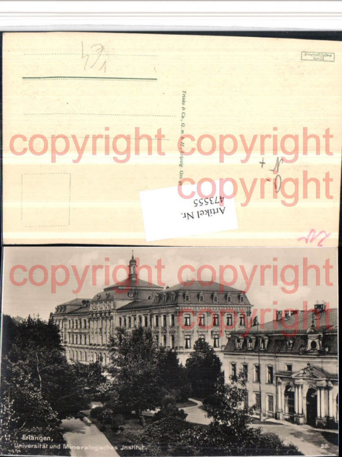 473555,Erlangen Universität u. Mineralogisches Institut pub Trinks & Co