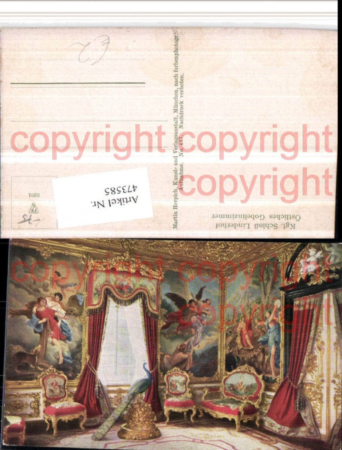 473585,Schloss Linderhof b. Ettal Östliches Gobelinzimmer Innenansicht