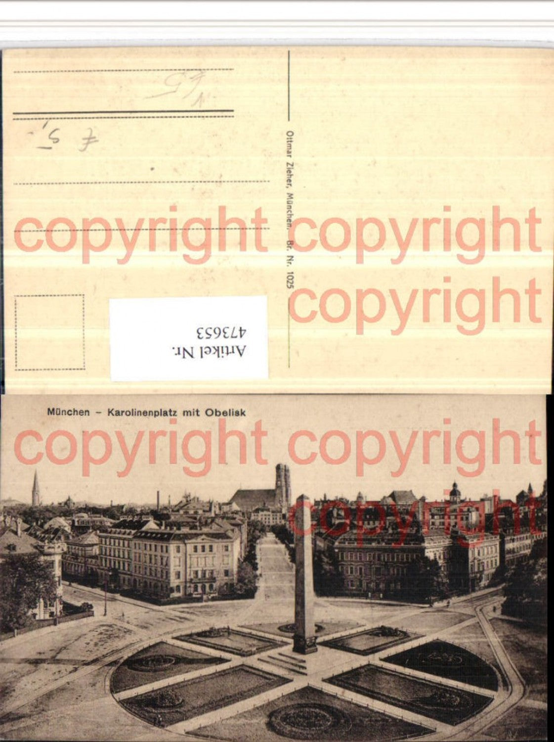 473653,München Karolinenplatz m. Obelisk pub Ottmar Zieher 1025