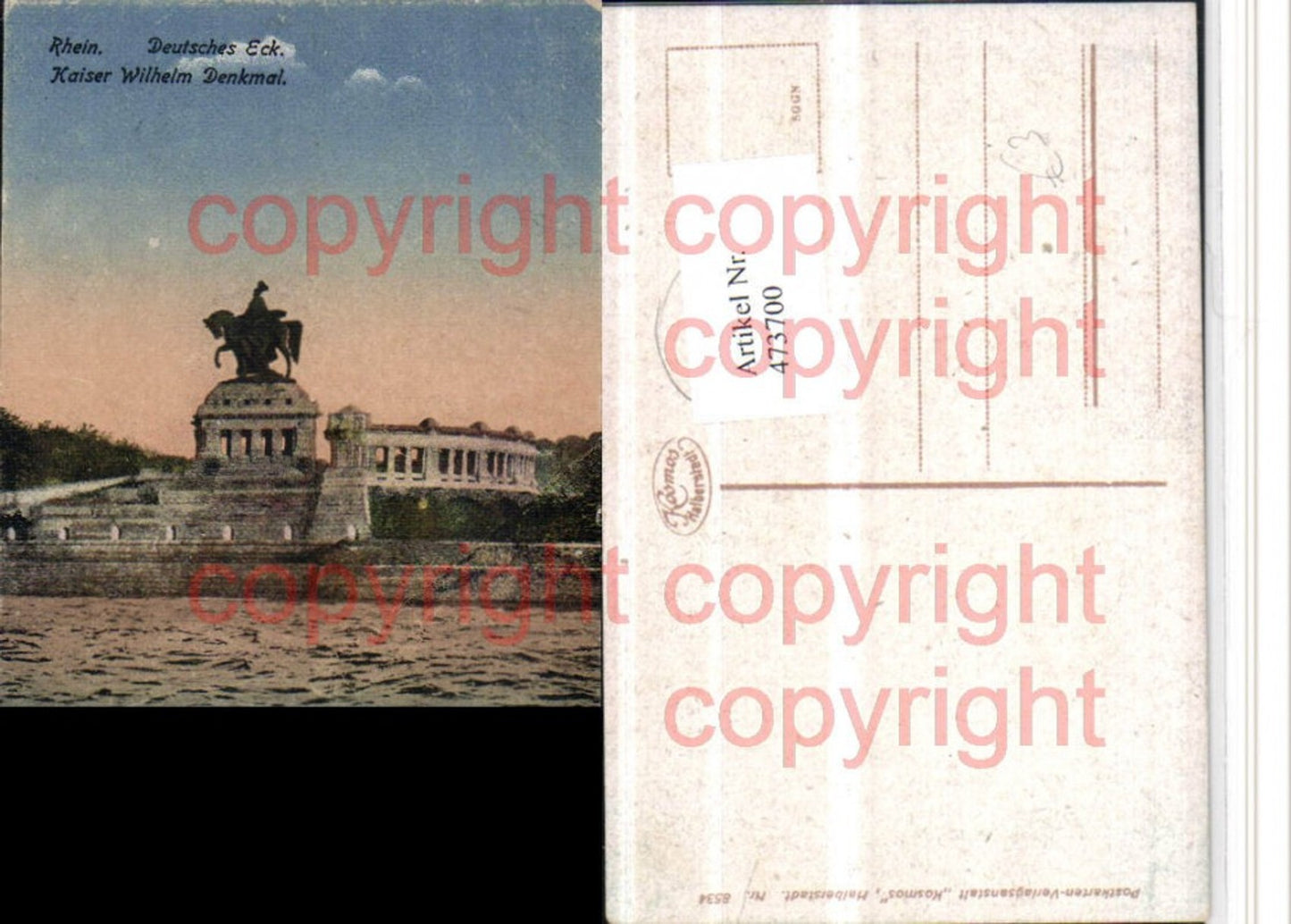 473700,Koblenz am Rhein Deutsches Eck Kaiser Wilhelm Denkmal