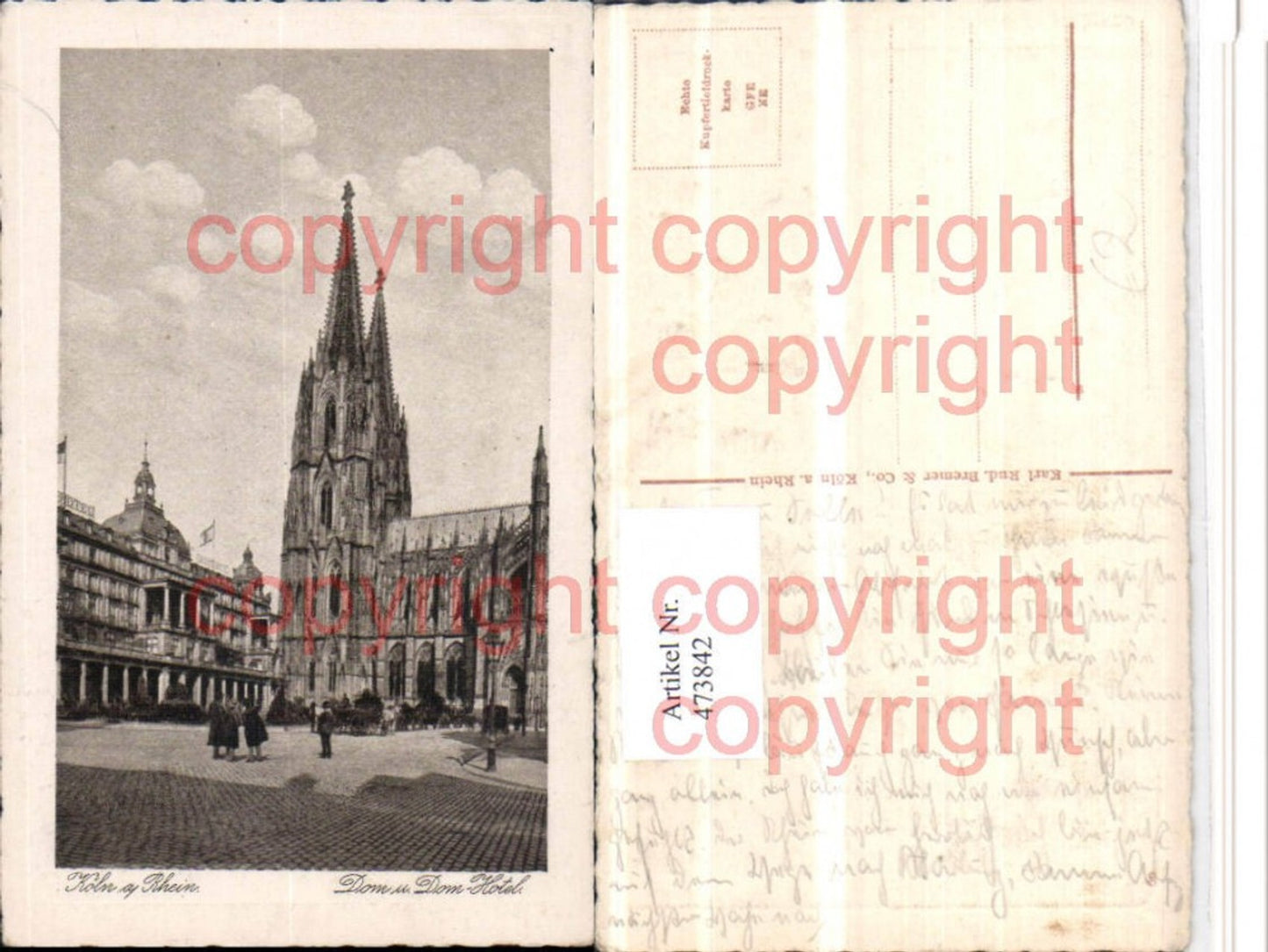 473842,Köln am Rhein Dom Kirche u. Dom-Hotel