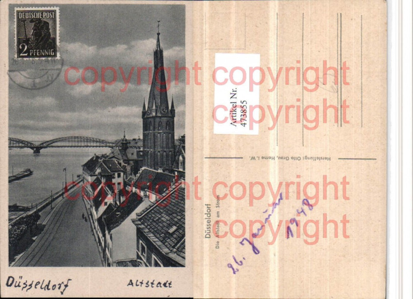 473855,Düsseldorf Altstadt Teilansicht Brücke