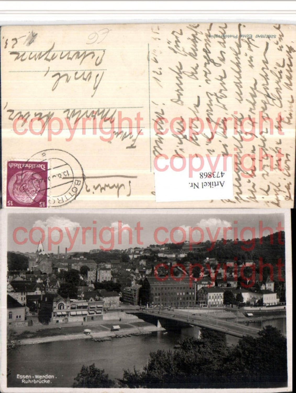 473868,Essen Werden Totale Ruhrbrücke Brücke