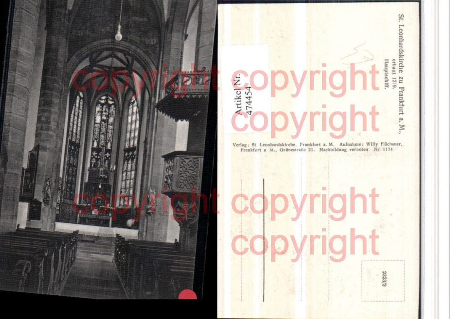 474454,Frankfurt am Main St. Leonhardskirche Innenansicht Kanzel