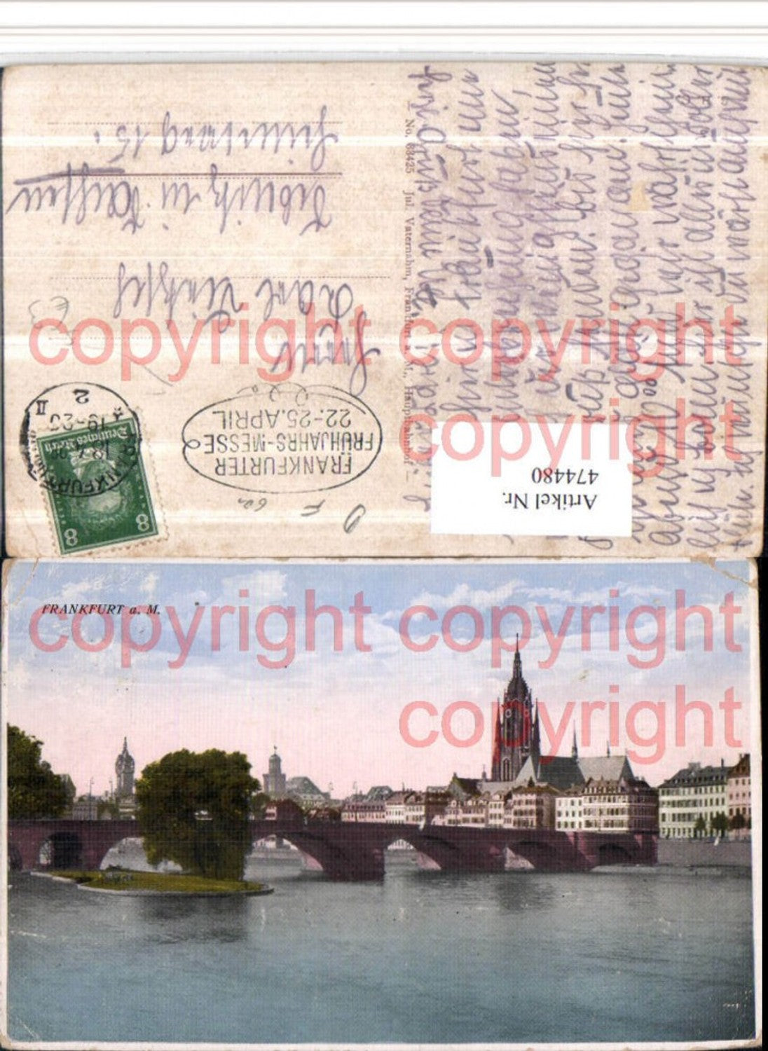 474480,Frankfurt am Main Teilansicht Brücke Frühjahrs-Messe Stempel