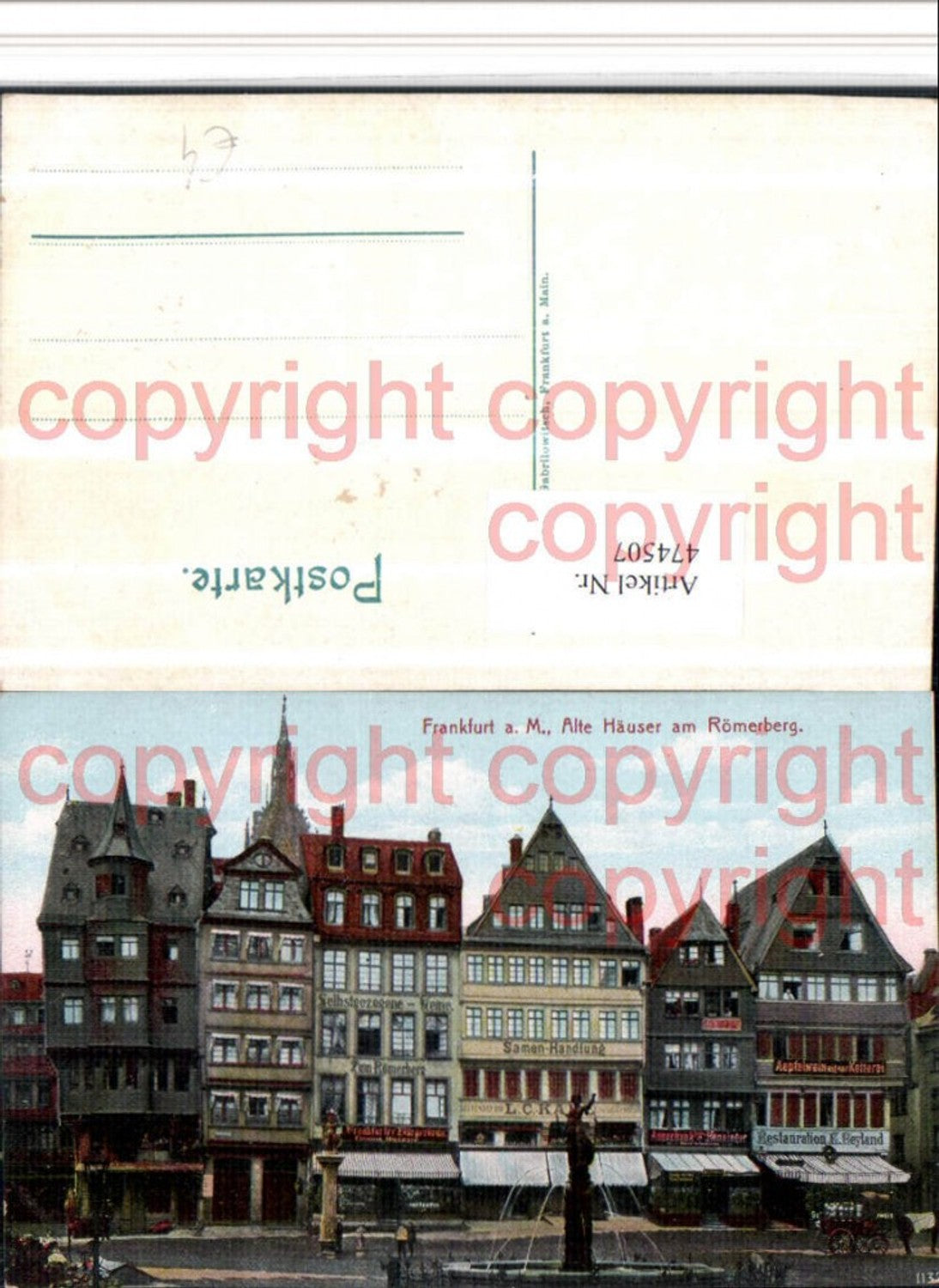 474507,Frankfurt am Main Alte Häuser am Römerberg Brunnen