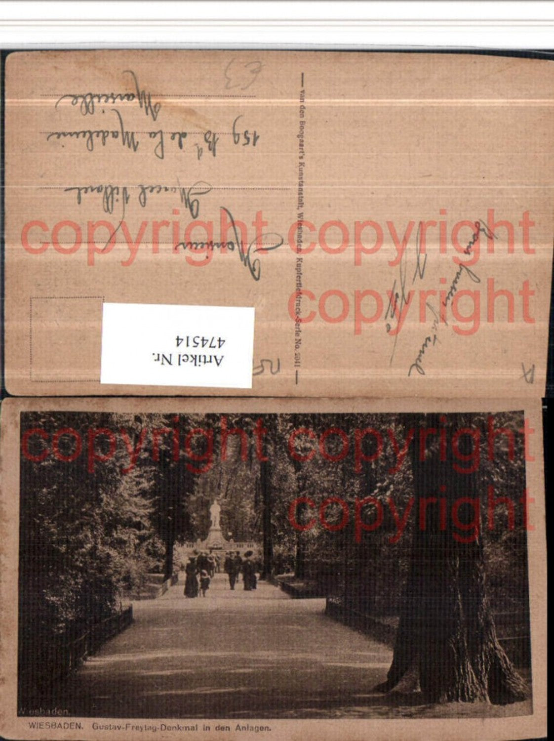 474514,Wiesbaden Gustav-Freytag-Denkmal in den Anlagen
