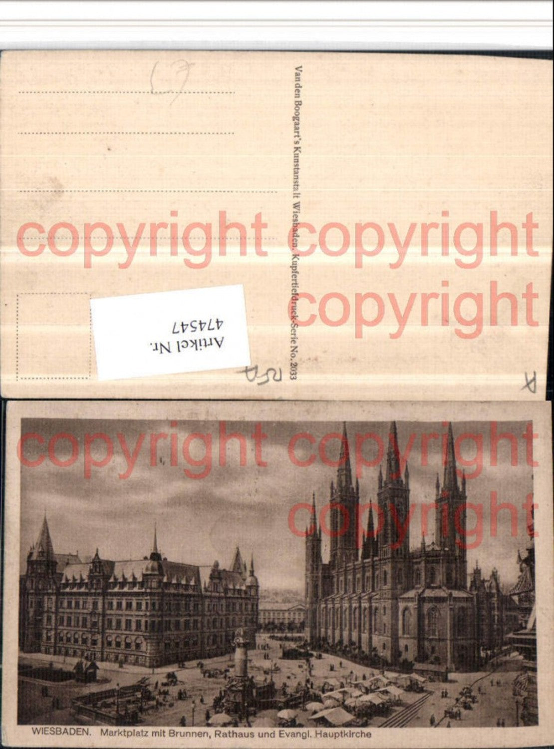 474547,Wiesbaden Marktplatz m. Brunnen Rathaus u. Hauptkirche Kirche