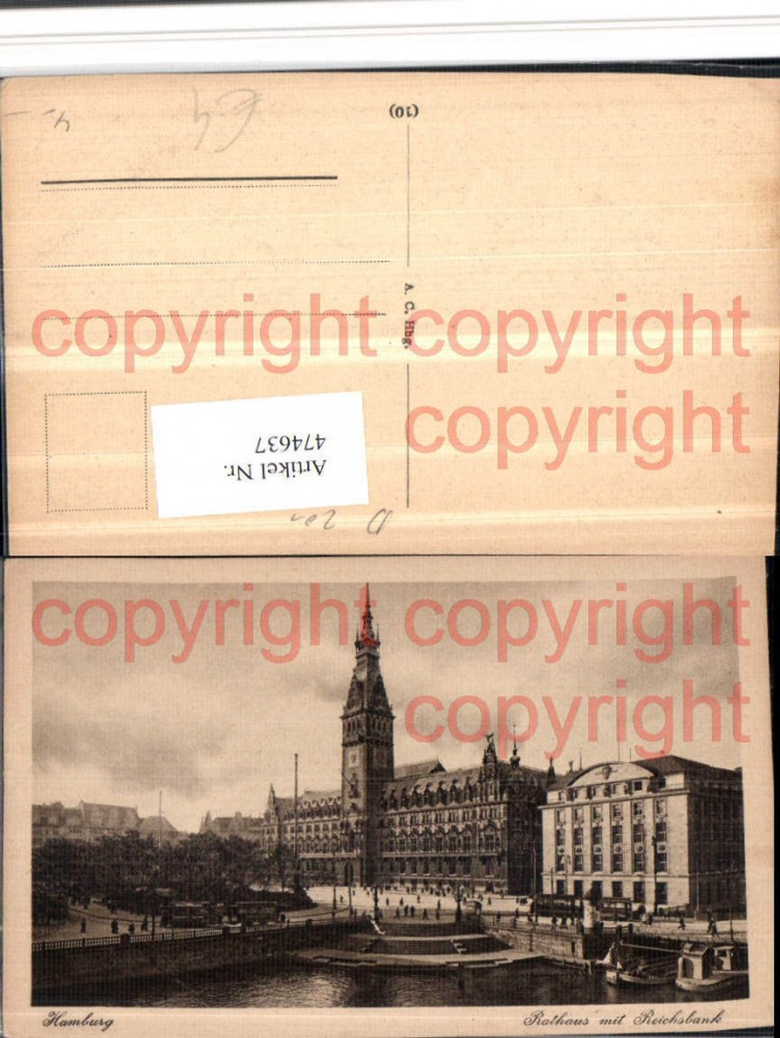 474637,Hamburg Rathaus m. Bank