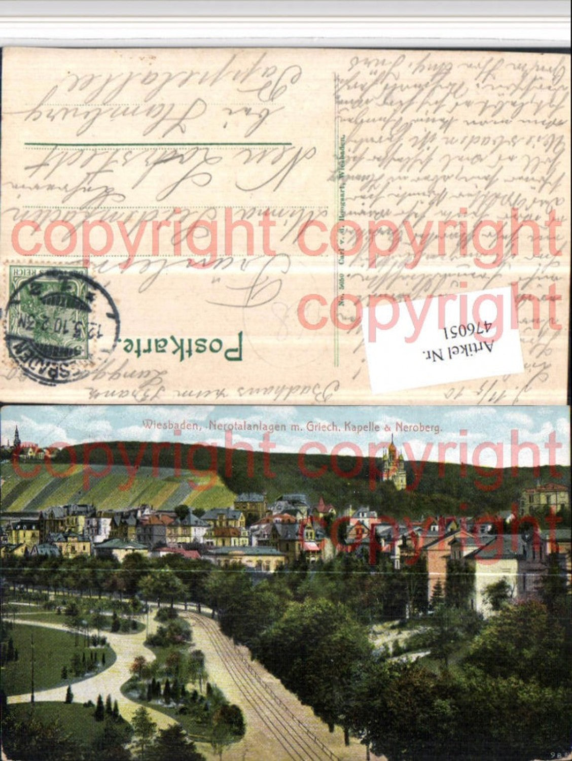 476051,Wiesbaden Nerotalanlagen m. Griechischer Kapelle u. Neroberg