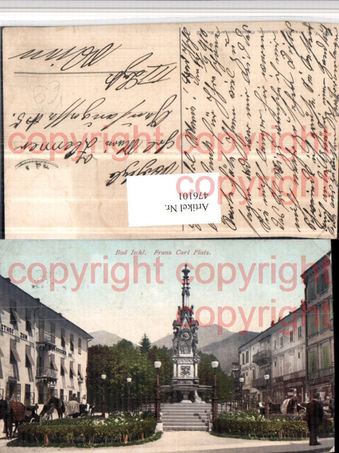476101,Bad Ischl Franz Carl Platz Brunnen Gasthof pub F.E. Brandt 322
