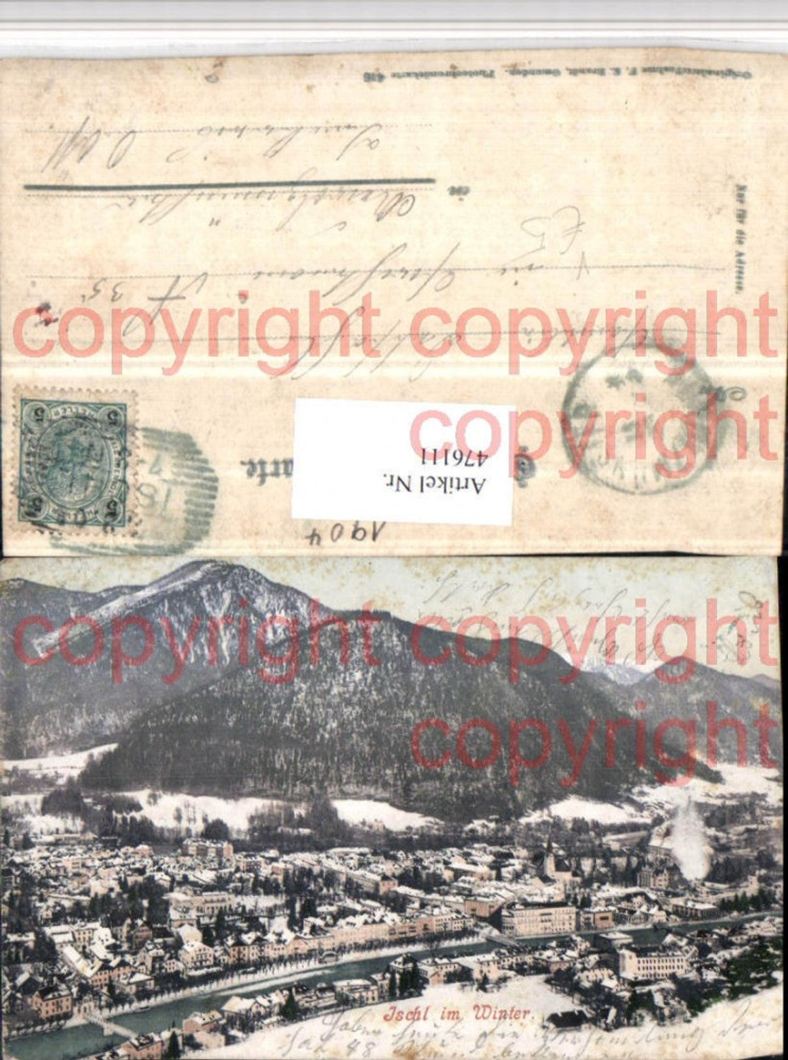 476111,Bad Ischl Totale Bergkulisse Winterbild pub F.E. Brandt 416