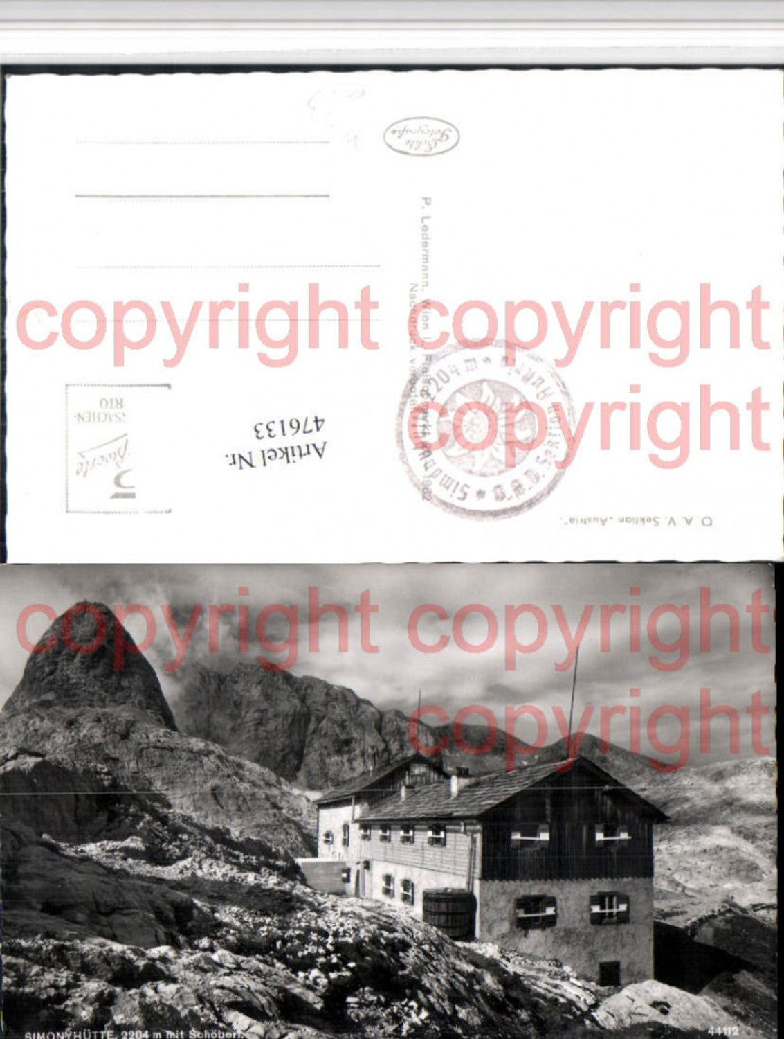 476133,Simonyhütte Berghütte b. Hallstatt m. Schöberl Bergkulisse