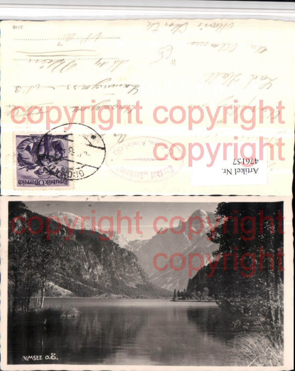 476157,Almsee See b. Grünau im Almtal Bergkulisse