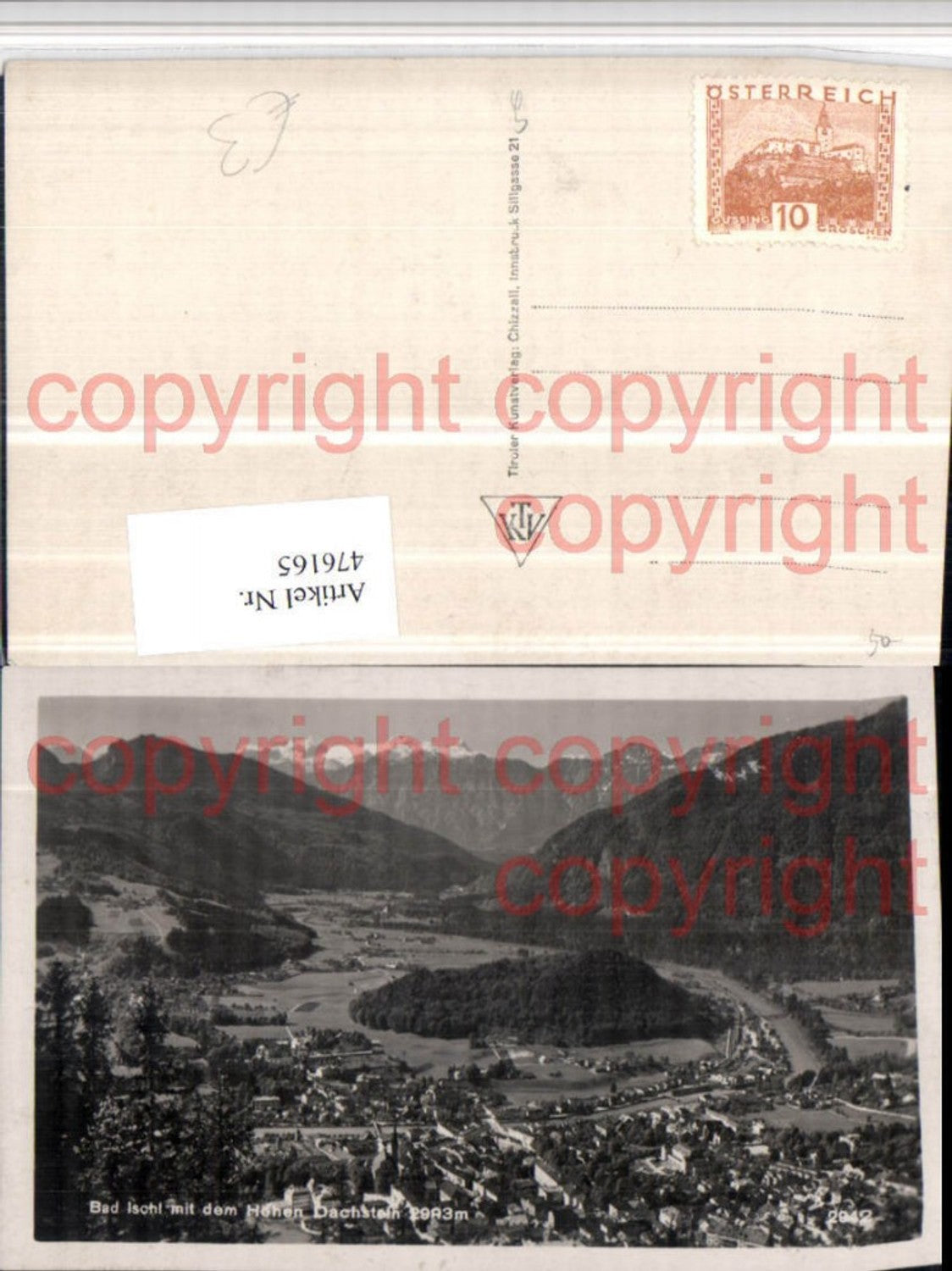 476165,Bad Ischl Totale m. Hohen Dachstein Bergkulisse