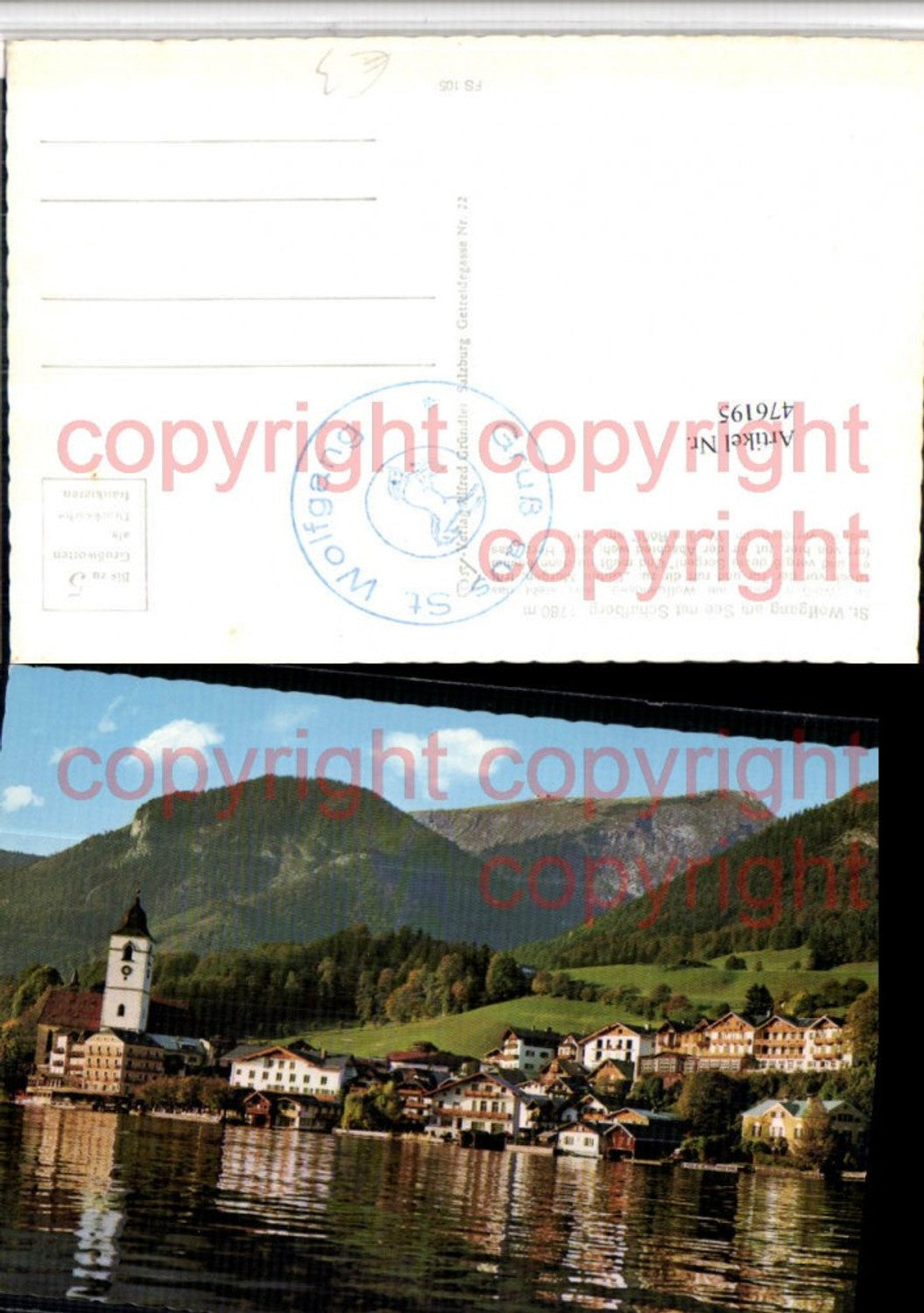 476195,St. Wolfgang am Wolfgangsee Totale m. Schafberg