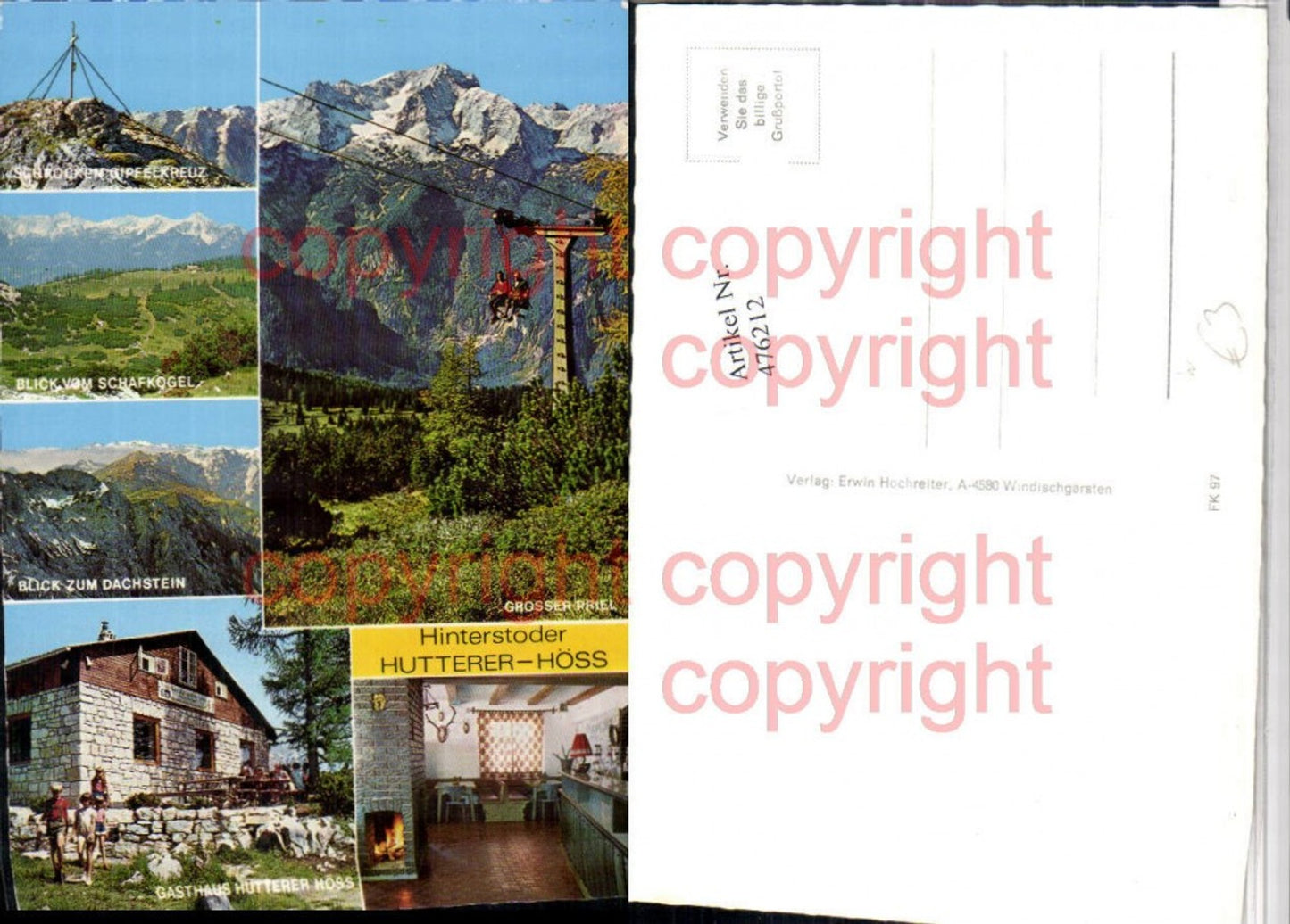 476212,Hinterstoder Hutterer Höss Sessellift Gasthaus Mehrbildkarte