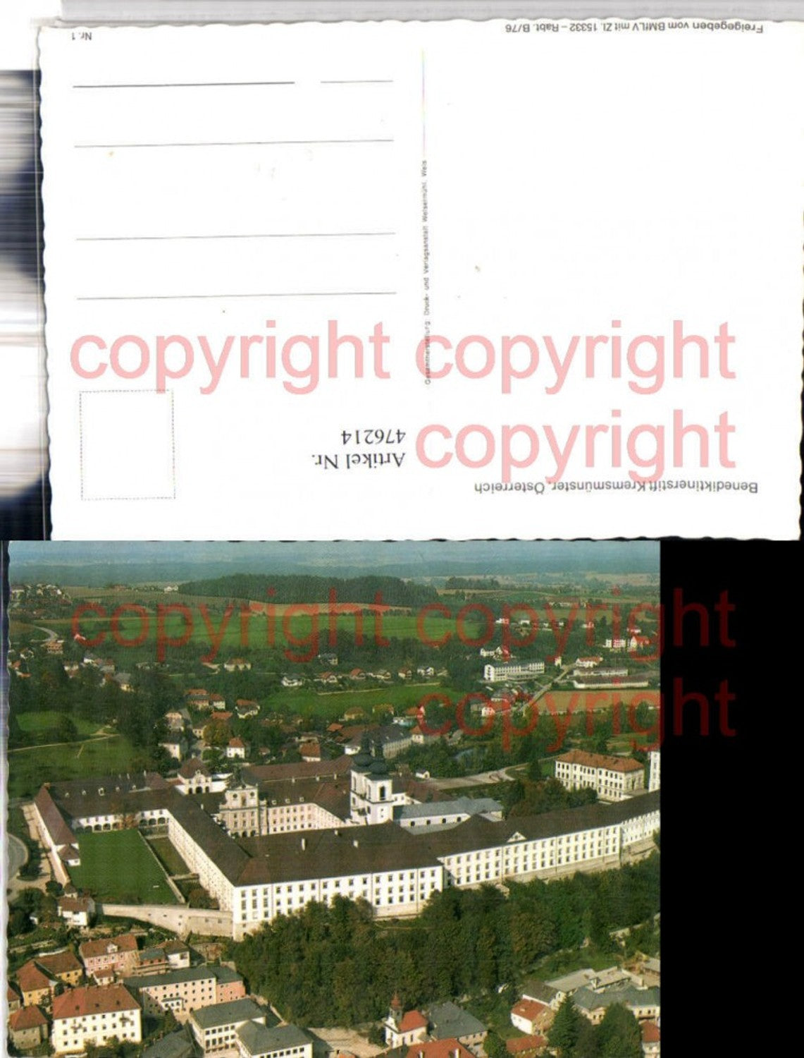 476214,Kremsmünster Teilansicht m. Benediktinerstift Stift